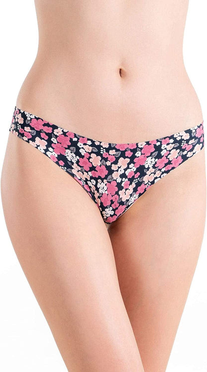 Alyce Intimates Pack of 12 Women'S Laser Cut Thong Solids & Prints / Medium