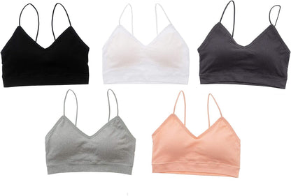 Alyce Intimates Pack of 5 Seamless Womens Ribbed Sleep & Lounge Bra