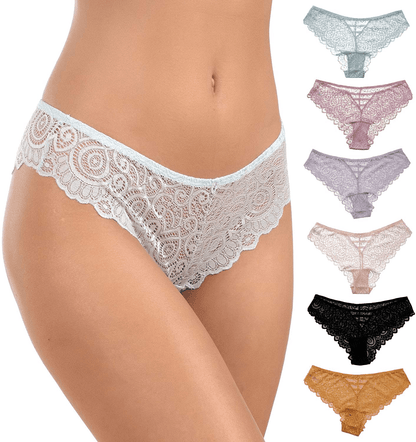 Alyce Intimates Pack of 6 Women’S Lace Bikini Apparel & Accessories > Clothing > Underwear & Socks > Underwear Alyce Ives Intimates Delicate Lace Large 