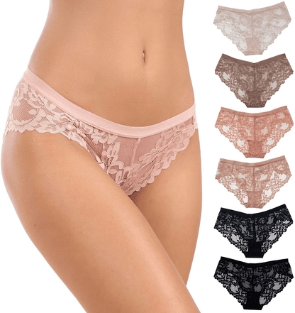 Alyce Intimates Pack of 6 Women’S Lace Bikini Apparel & Accessories > Clothing > Underwear & Socks > Underwear Alyce Ives Intimates Feminine Lace Medium 