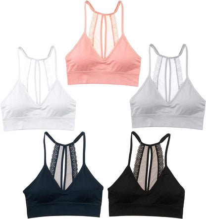 Alyce Intimates Seamless Womens Bra, Pack of 5 Double Lace | 5 Pack / Medium