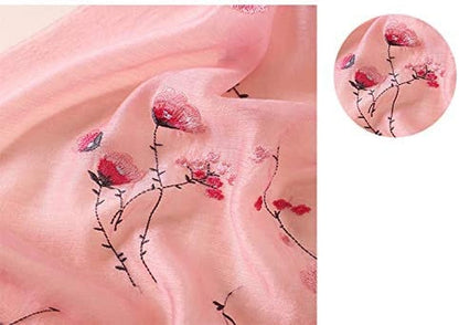 Alysee Women Light Silk&Wool Mixed Lovely Embroidered Scarf Headwrap Shawl Apparel & Accessories > Clothing Accessories > Scarves & Shawls Alysee   