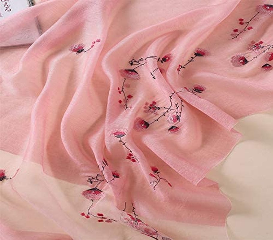 Alysee Women Light Silk&Wool Mixed Lovely Embroidered Scarf Headwrap Shawl Apparel & Accessories > Clothing Accessories > Scarves & Shawls Alysee   