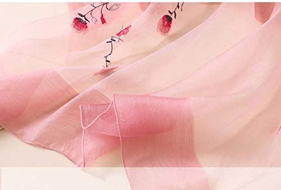 Alysee Women Light Silk&Wool Mixed Lovely Embroidered Scarf Headwrap Shawl Apparel & Accessories > Clothing Accessories > Scarves & Shawls Alysee   