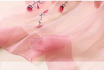 Alysee Women Light Silk&Wool Mixed Lovely Embroidered Scarf Headwrap Shawl Apparel & Accessories > Clothing Accessories > Scarves & Shawls Alysee   