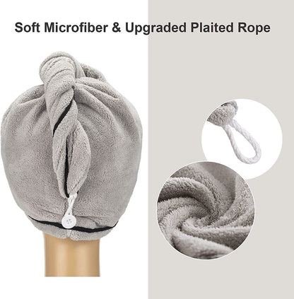 Amazerbath Hair Towel, Microfiber Hair Towel Wrap for Women, Curly Hair Drying Towels for Long Hair Care anti Frizz, 26 X 10 Inches Cotton Hair Turban Towel for Wet Hair Quick Dry, Grey and Pink Health & Beauty > Personal Care > Hair Care AmazerBath   