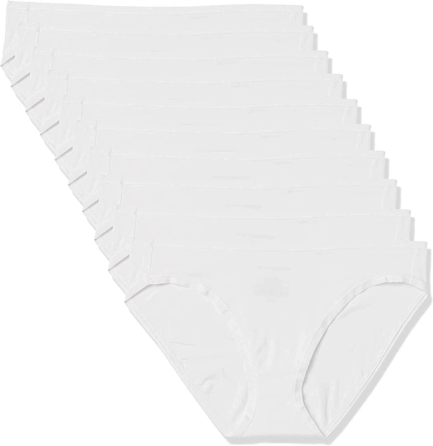 Amazon Essentials Women'S Cotton Bikini Brief Underwear, Multipacks Apparel & Accessories > Clothing > Underwear & Socks > Underwear KYLIE MAX White 10 Large