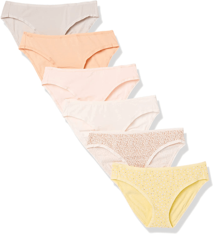 Amazon Essentials Women'S Cotton Bikini Brief Underwear, Multipacks Apparel & Accessories > Clothing > Underwear & Socks > Underwear KYLIE MAX Summer Floral 6 X-Small