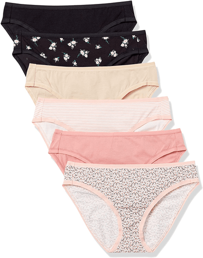Amazon Essentials Women'S Cotton Bikini Brief Underwear, Multipacks Apparel & Accessories > Clothing > Underwear & Socks > Underwear KYLIE MAX Roses 6 X-Large