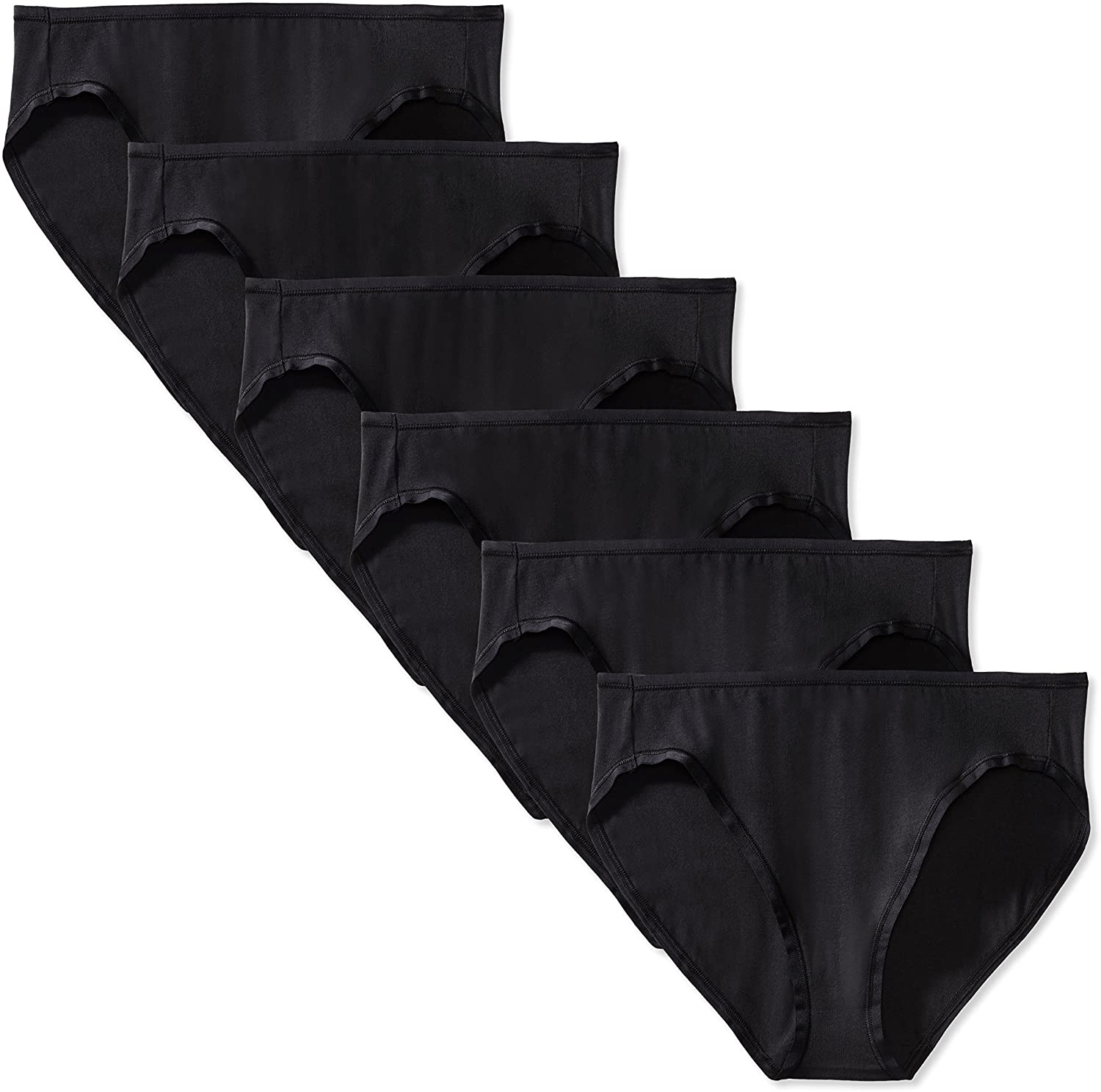 Amazon Essentials Women'S Cotton Bikini Brief Underwear, Multipacks Apparel & Accessories > Clothing > Underwear & Socks > Underwear KYLIE MAX Black 6 Medium