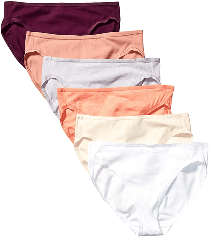Amazon Essentials Women'S Cotton High Leg Brief Underwear, Multipacks Apparel & Accessories > Clothing > Underwear & Socks > Underwear KYLIE MAX Plum Neutrals 6 Medium