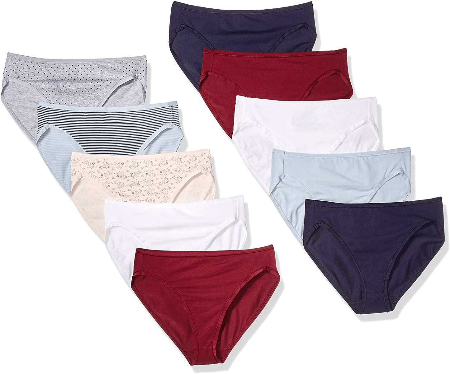 Amazon Essentials Women'S Cotton High Leg Brief Underwear, Multipacks Apparel & Accessories > Clothing > Underwear & Socks > Underwear KYLIE MAX Warm/Cool Colors 10 3X-Large