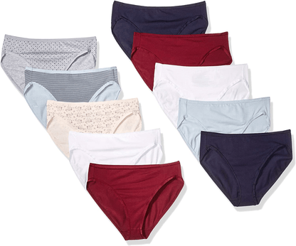 Amazon Essentials Women'S Cotton High Leg Brief Underwear, Multipacks Apparel & Accessories > Clothing > Underwear & Socks > Underwear KYLIE MAX Warm/Cool Colors 10 3X-Large