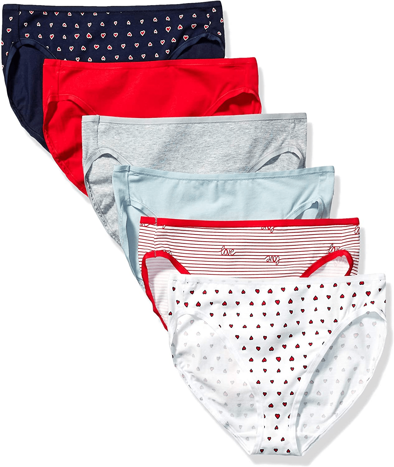 Amazon Essentials Women'S Cotton High Leg Brief Underwear, Multipacks Apparel & Accessories > Clothing > Underwear & Socks > Underwear KYLIE MAX Valentines 6 X-Small