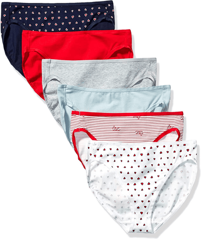Amazon Essentials Women'S Cotton High Leg Brief Underwear, Multipacks Apparel & Accessories > Clothing > Underwear & Socks > Underwear KYLIE MAX Valentines 6 X-Small