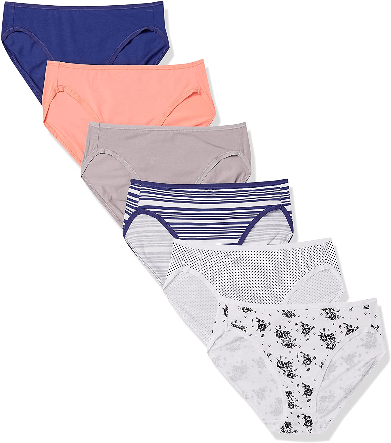 Amazon Essentials Women'S Cotton High Leg Brief Underwear, Multipacks Apparel & Accessories > Clothing > Underwear & Socks > Underwear KYLIE MAX Fashion Assorted 6 Small
