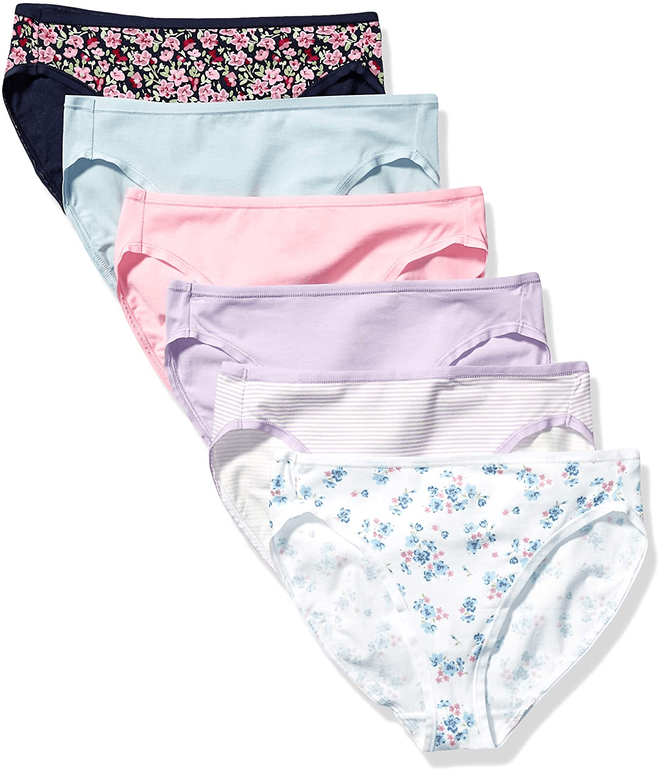 Amazon Essentials Women'S Cotton High Leg Brief Underwear, Multipacks Apparel & Accessories > Clothing > Underwear & Socks > Underwear KYLIE MAX Wildflowers 6 Medium