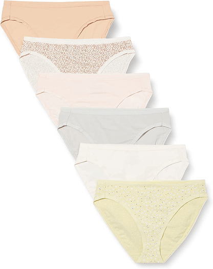 Amazon Essentials Women'S Cotton High Leg Brief Underwear, Multipacks Apparel & Accessories > Clothing > Underwear & Socks > Underwear KYLIE MAX Summer Floral 6 Medium