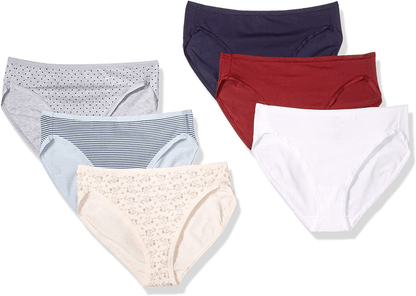 Amazon Essentials Women'S Cotton High Leg Brief Underwear, Multipacks Apparel & Accessories > Clothing > Underwear & Socks > Underwear KYLIE MAX Warm/Cool Colors 6 Large