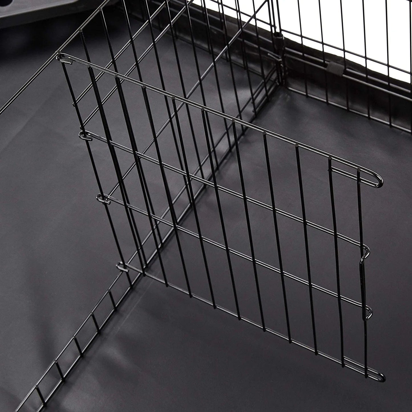 Amazonbasics Canvas Bottom Pet Cage with Divider Set, Black