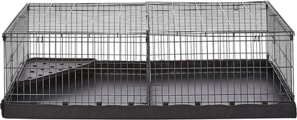 Amazonbasics Canvas Bottom Pet Cage with Divider Set, Black