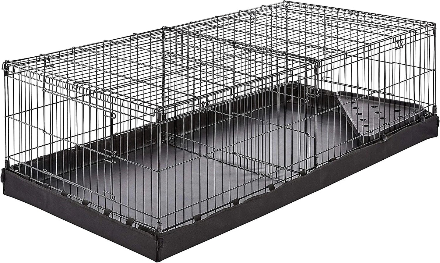 Amazonbasics Canvas Bottom Pet Cage with Divider Set, Black Black / Canvas Bottom Pet Cage with Divider Set