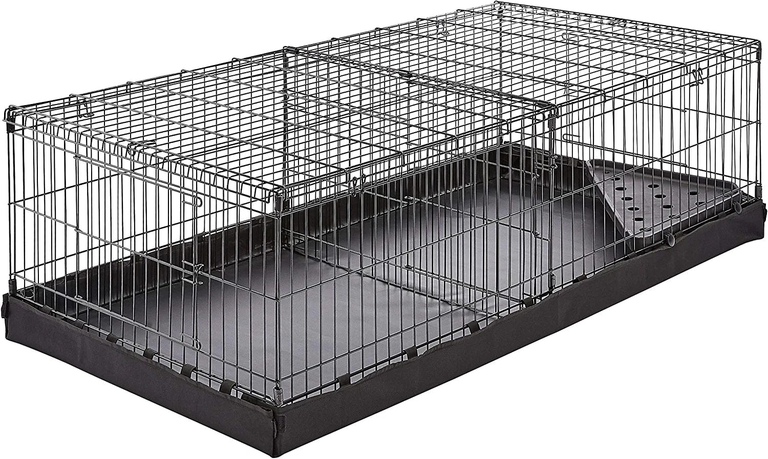 Amazonbasics Canvas Bottom Pet Cage with Divider Set, Black Black / Canvas Bottom Pet Cage with Divider Set