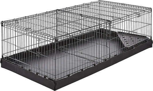Amazonbasics Canvas Bottom Pet Cage with Divider Set, Black Black / Canvas Bottom Pet Cage with Divider Set