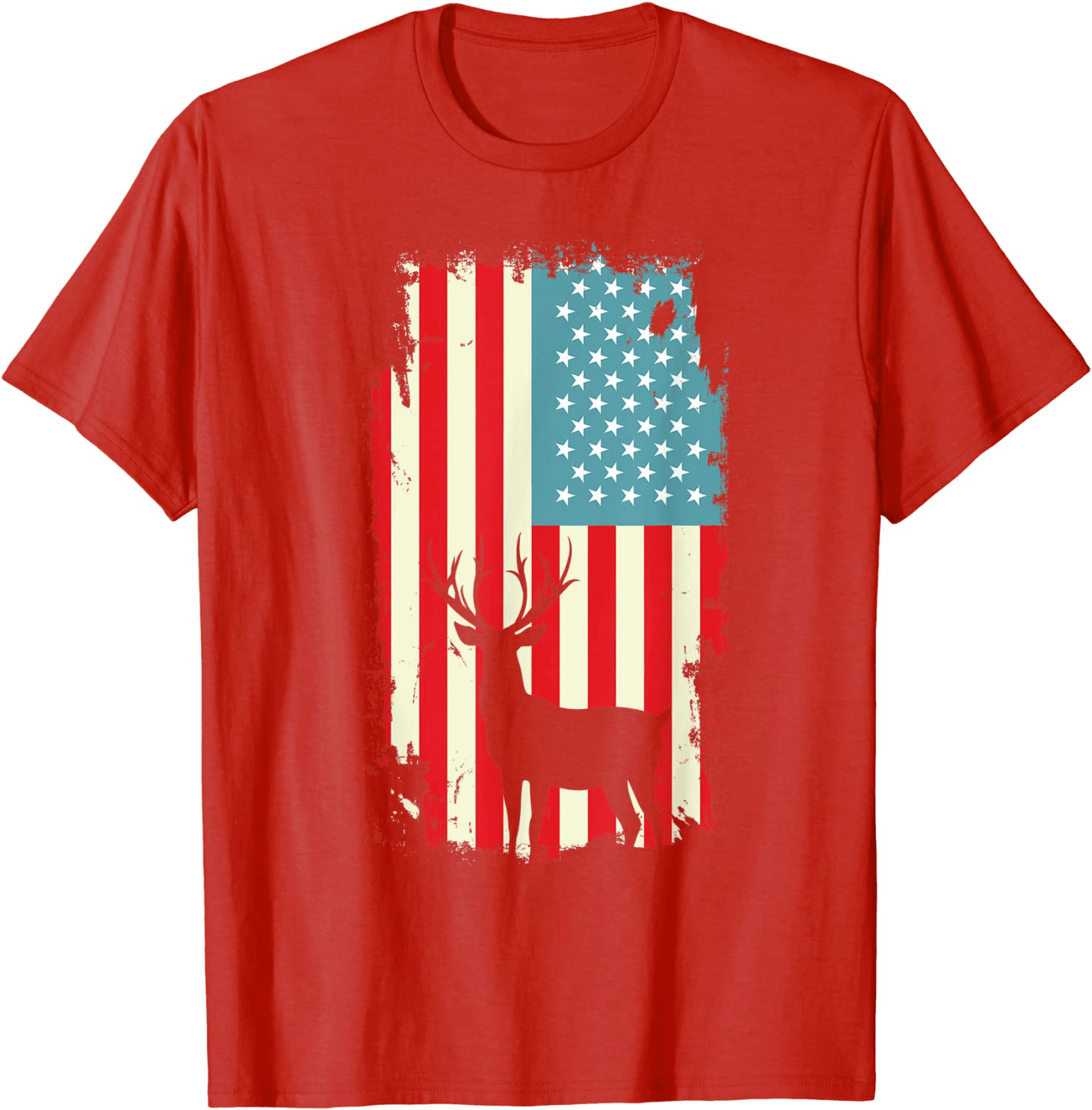 American Deer Hunter Patriotic T Shirt For men Women Arts & Entertainment > Party & Celebration > Gift Giving HUNTER Red Men Medium