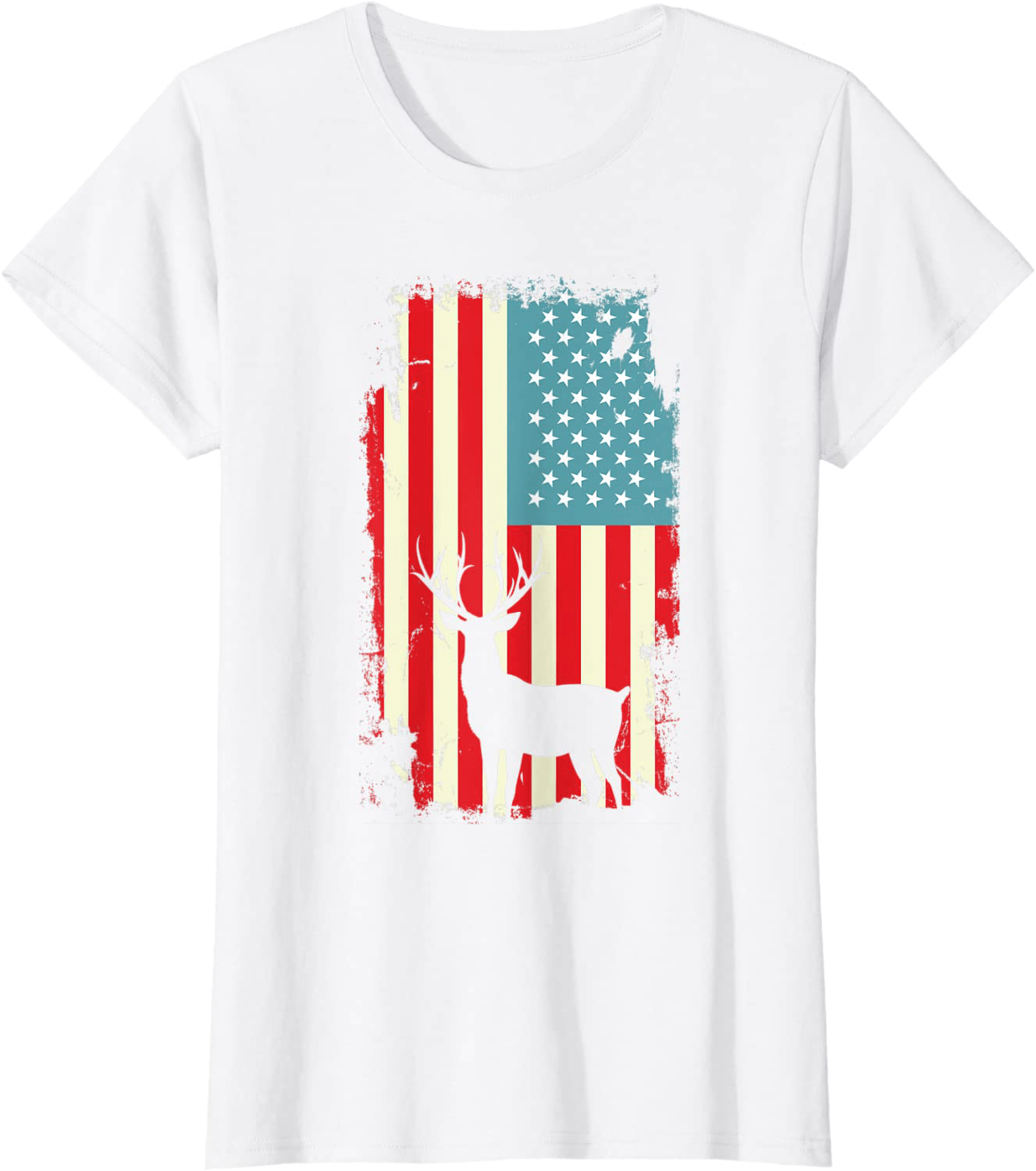 American Deer Hunter Patriotic T Shirt For men Women Arts & Entertainment > Party & Celebration > Gift Giving HUNTER White Women XL