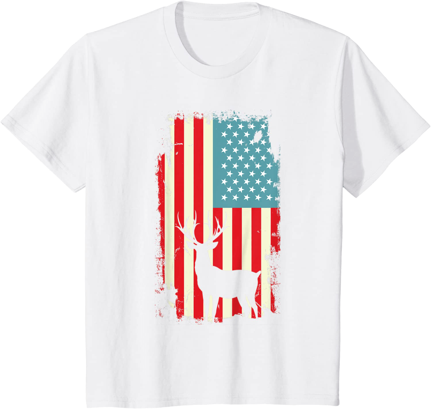 American Deer Hunter Patriotic T Shirt For men Women Arts & Entertainment > Party & Celebration > Gift Giving HUNTER White Youth Kids 4