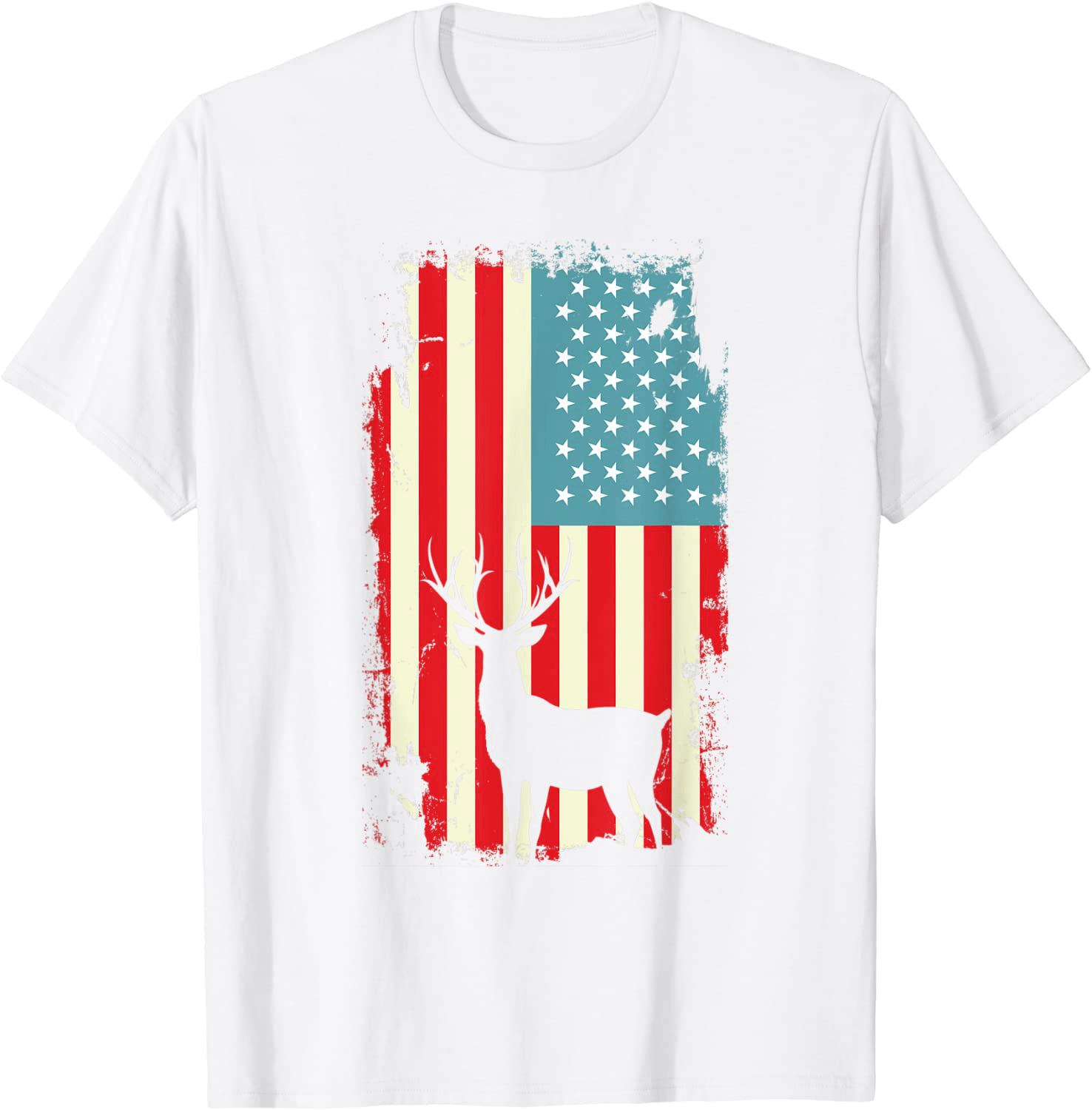 American Deer Hunter Patriotic T Shirt For men Women Arts & Entertainment > Party & Celebration > Gift Giving HUNTER White Men Small
