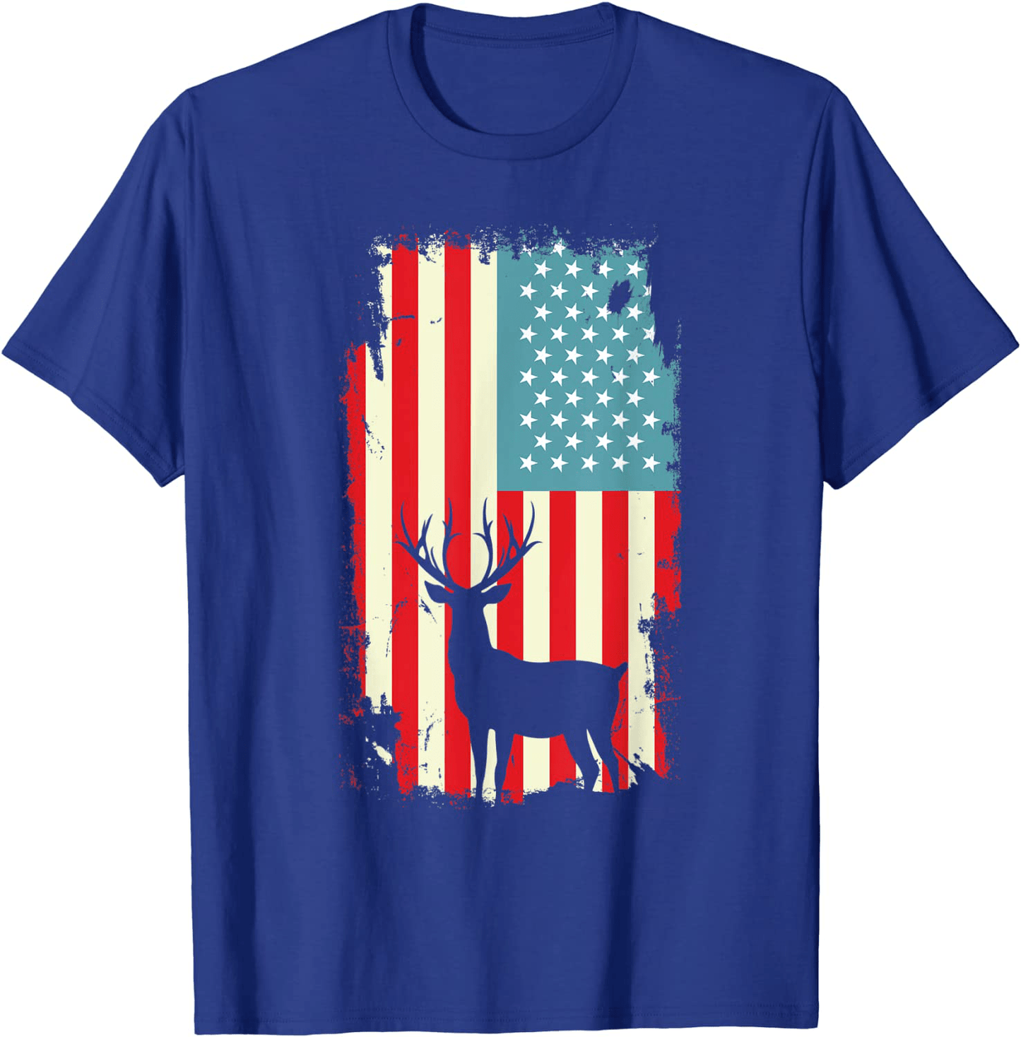 American Deer Hunter Patriotic T Shirt For men Women Arts & Entertainment > Party & Celebration > Gift Giving HUNTER Royal Blue Men 2XL