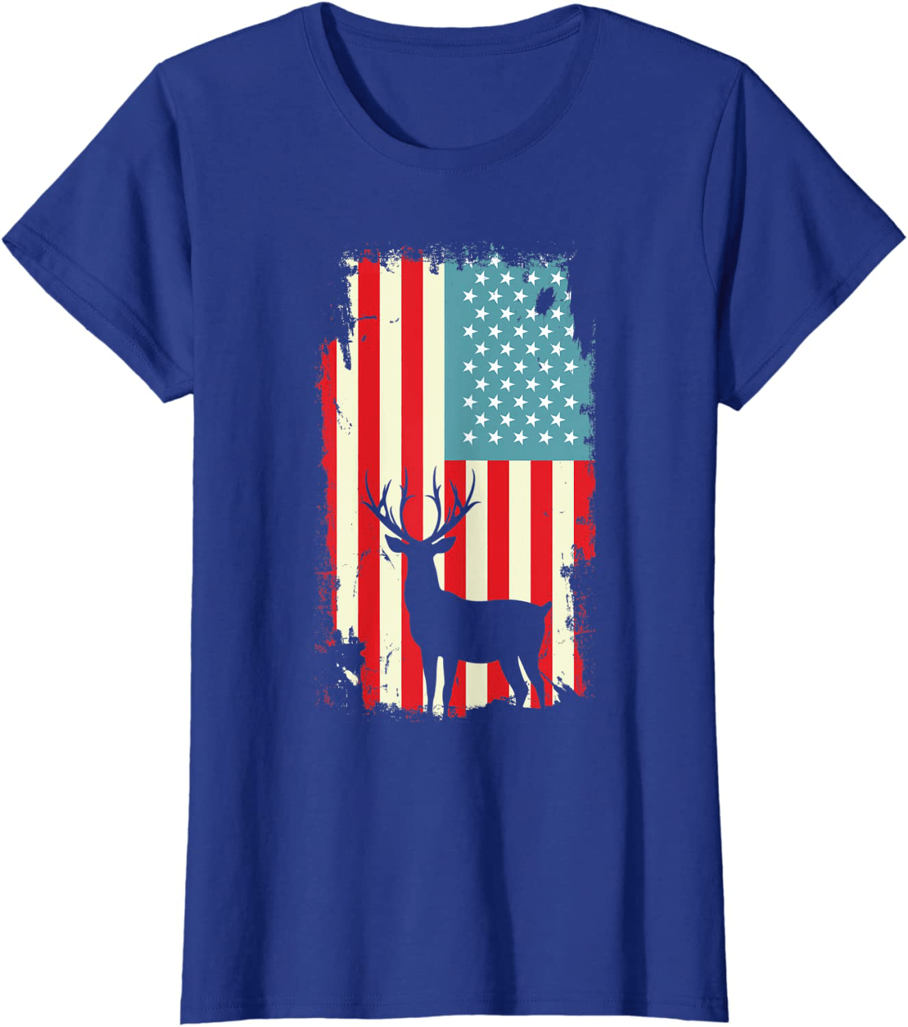 American Deer Hunter Patriotic T Shirt For men Women Arts & Entertainment > Party & Celebration > Gift Giving HUNTER Royal Blue Women Large