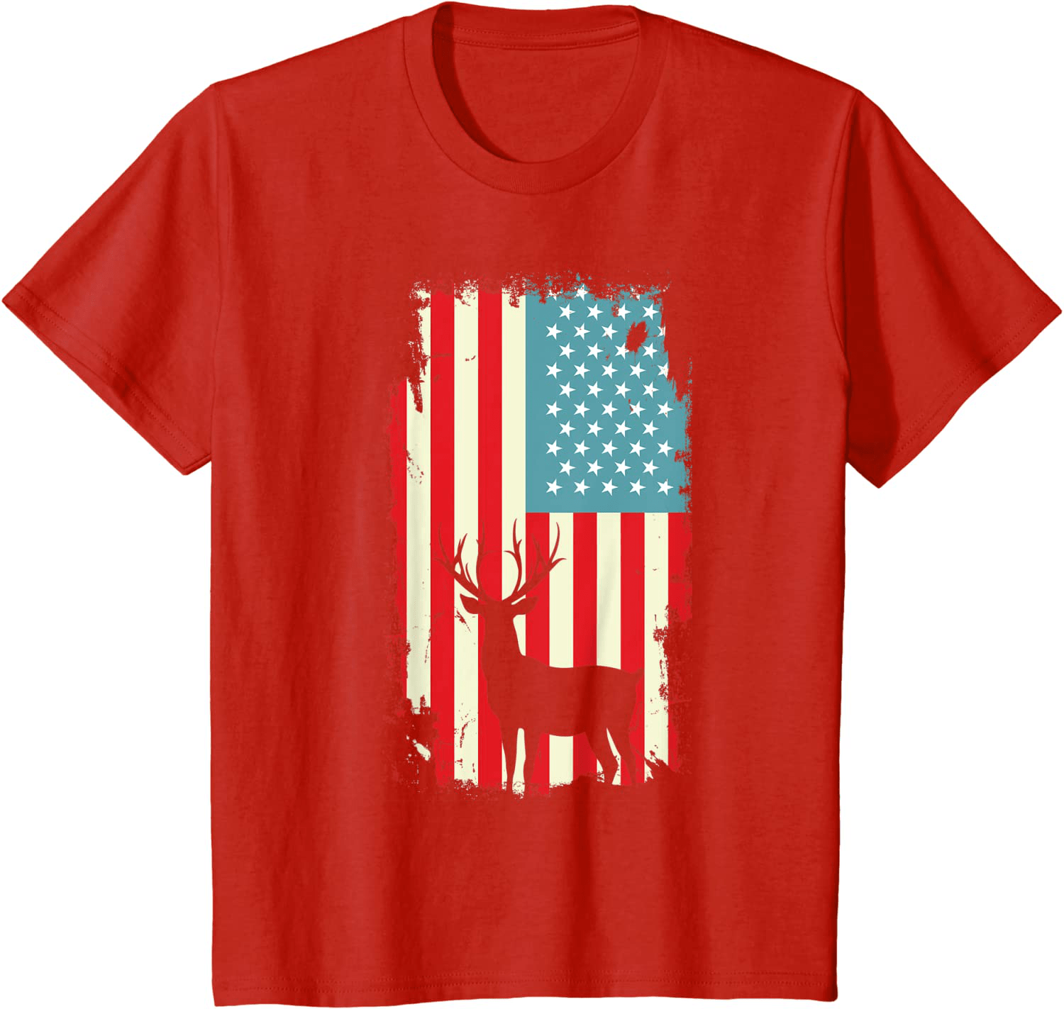 American Deer Hunter Patriotic T Shirt For men Women Arts & Entertainment > Party & Celebration > Gift Giving HUNTER Red Youth Kids 10