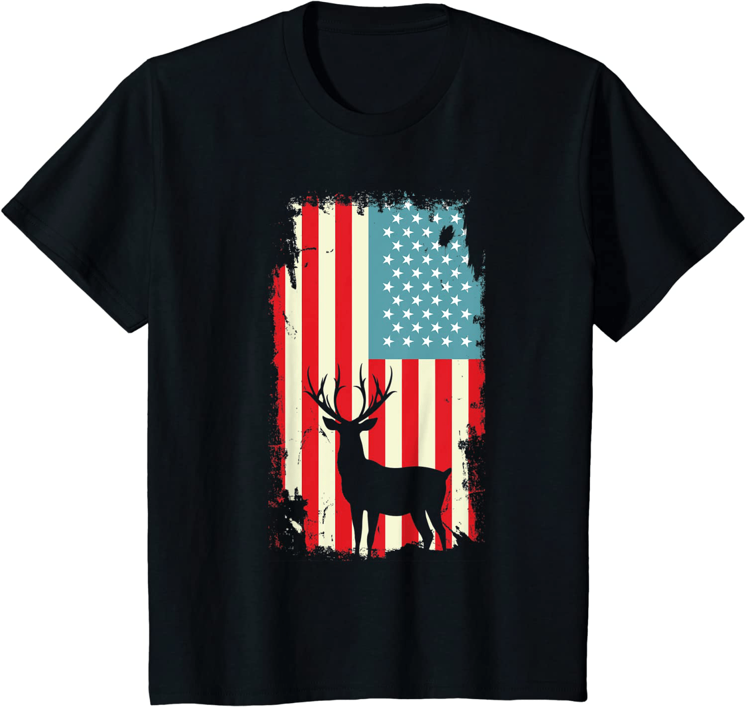 American Deer Hunter Patriotic T Shirt For men Women Arts & Entertainment > Party & Celebration > Gift Giving HUNTER Black Youth Kids 4