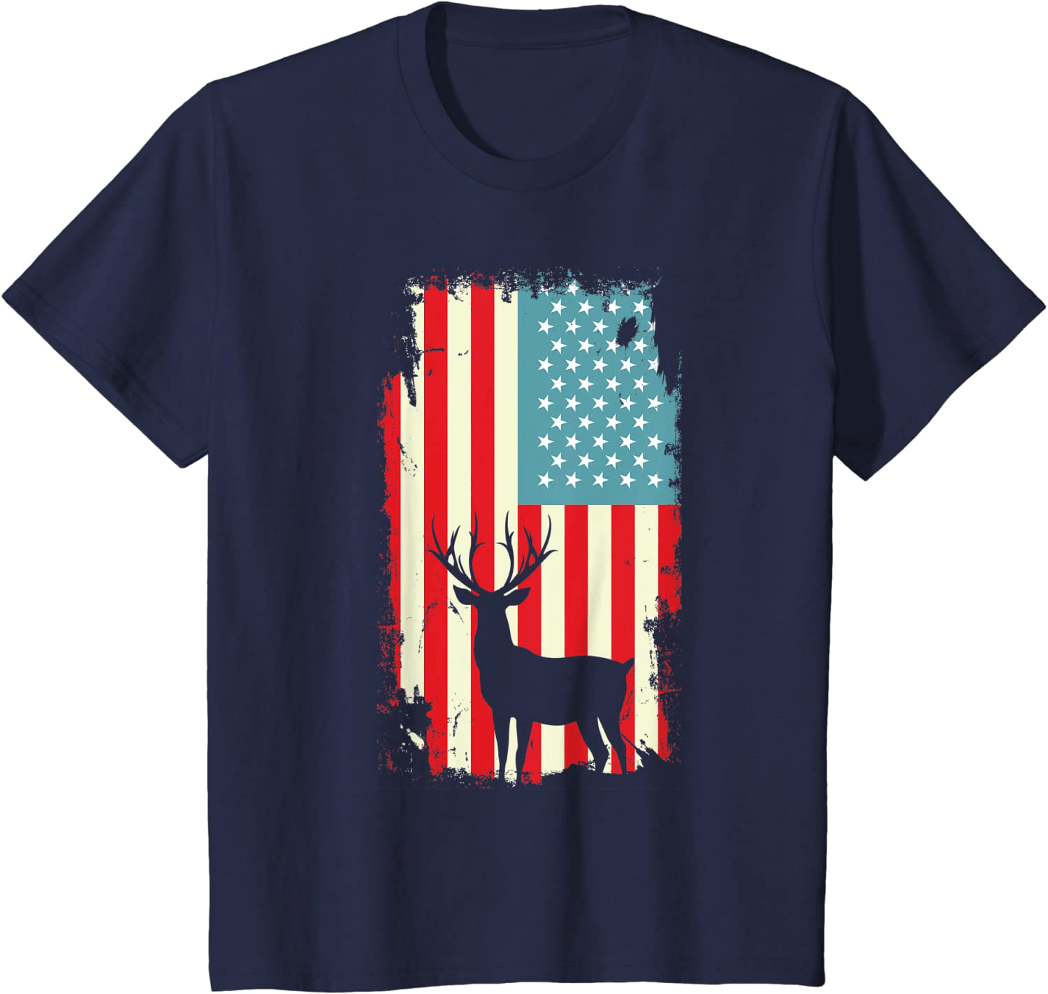 American Deer Hunter Patriotic T Shirt For men Women Arts & Entertainment > Party & Celebration > Gift Giving HUNTER Navy Youth Kids 8