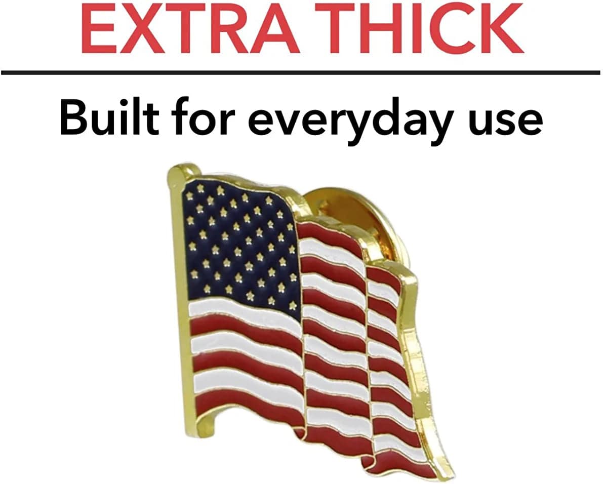American Flag Lapel Pin Proudly Made in USA (5 Pack)