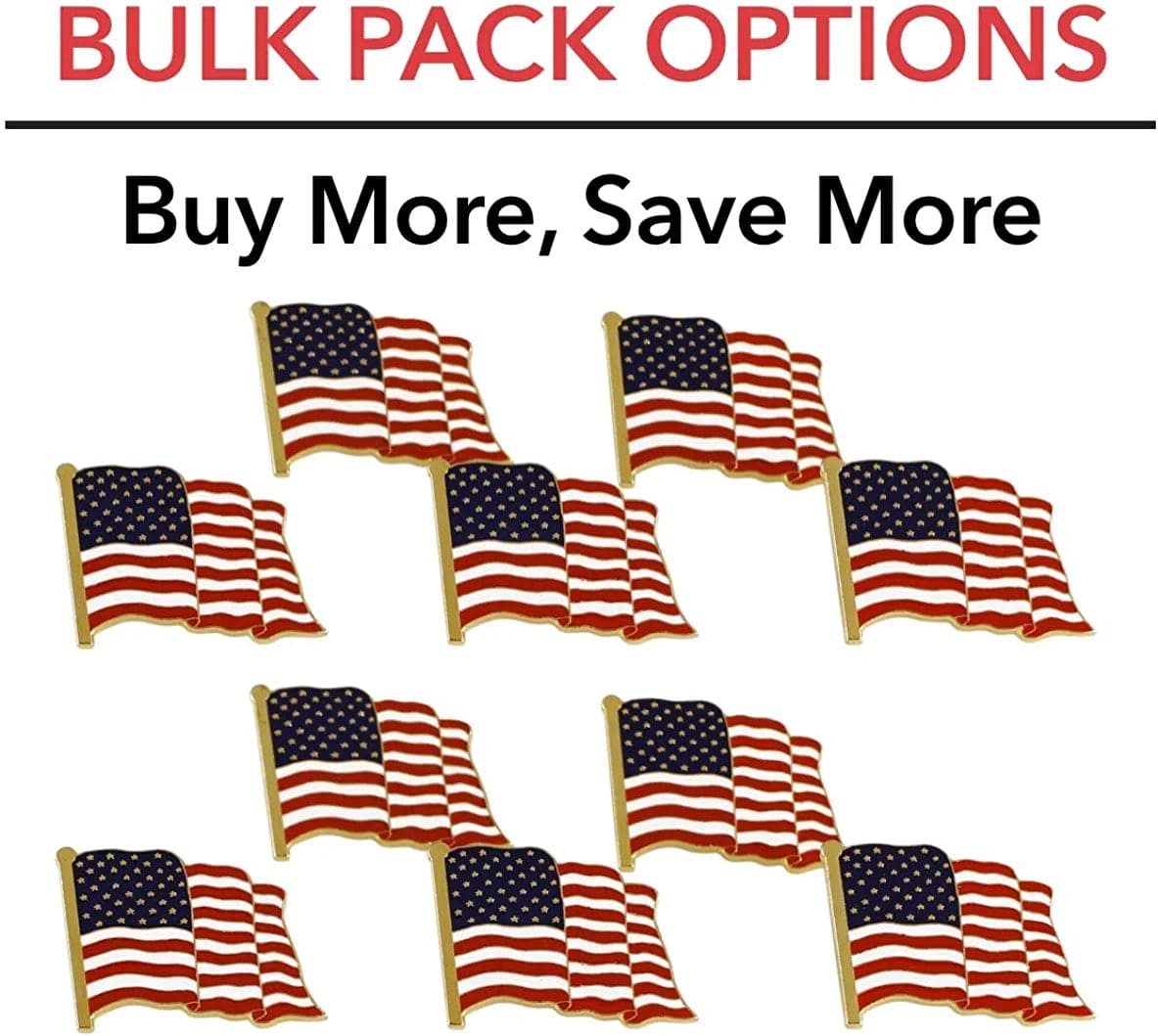 American Flag Lapel Pin Proudly Made in USA (5 Pack)