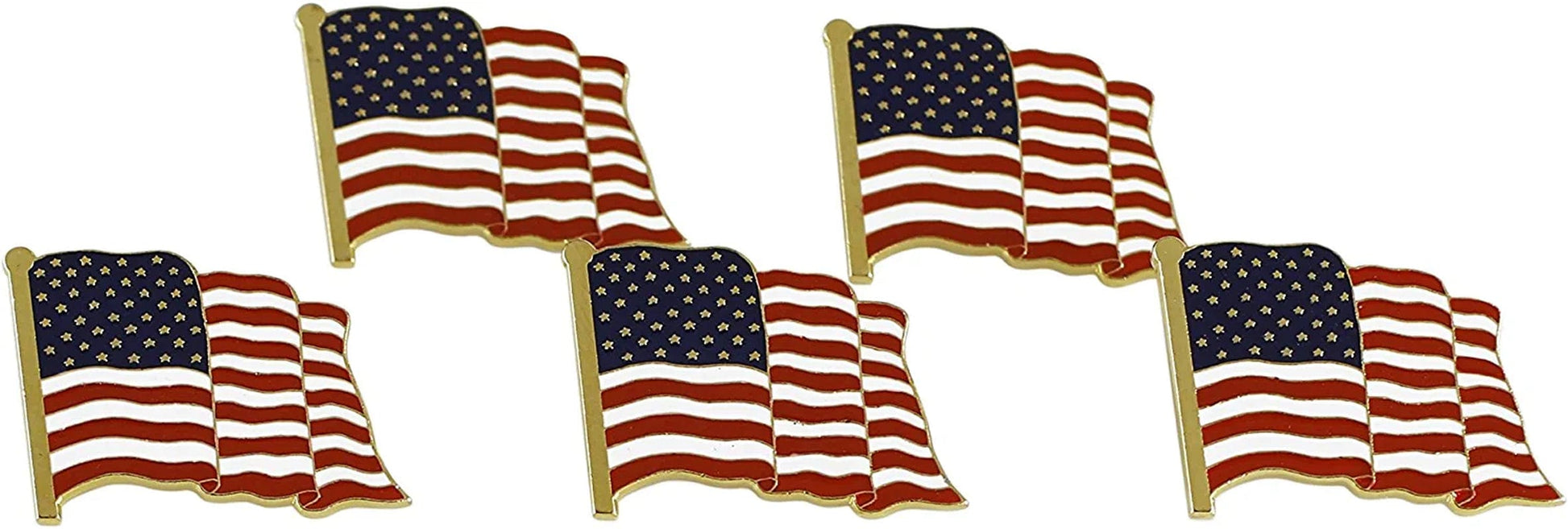 American Flag Lapel Pin Proudly Made in USA (5 Pack)