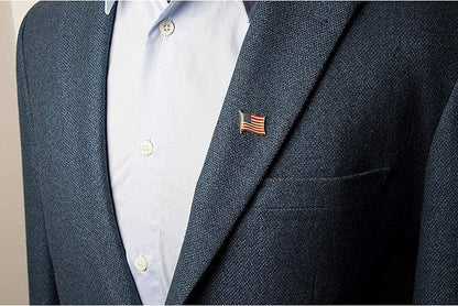 American Flag Lapel Pins Set for Suits, Gold, Small