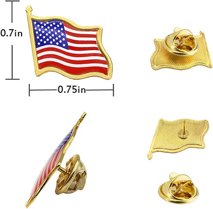American Flag Lapel Pins - USA Waving Flag Pins United States US Badge Pins Brooch-24/50/100 Pack