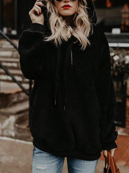 American Trends Oversized Sweatshirts for Women Athletic Womens Sherpa Hoodie Fluffy Women'S Hoodies Pullover with Pockets Apparel & Accessories > Clothing > Activewear Kylie Max   