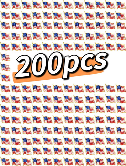 American USA Flag Lapel Pins Usa Pins Badge Patriotic Enamel Blazer Lapel Pin for Women Men (100PCS) 200PCS