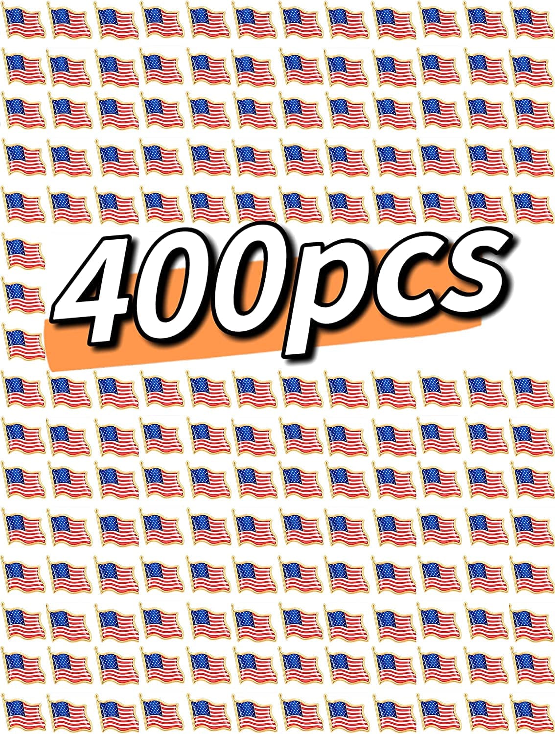American USA Flag Lapel Pins Usa Pins Badge Patriotic Enamel Blazer Lapel Pin for Women Men (100PCS) 400PCS