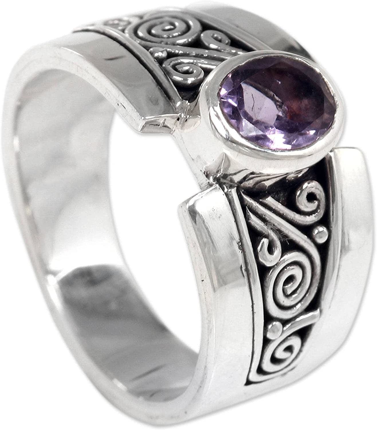 Amethyst .925 Sterling Silver Cocktail Ring, Purple Karma'