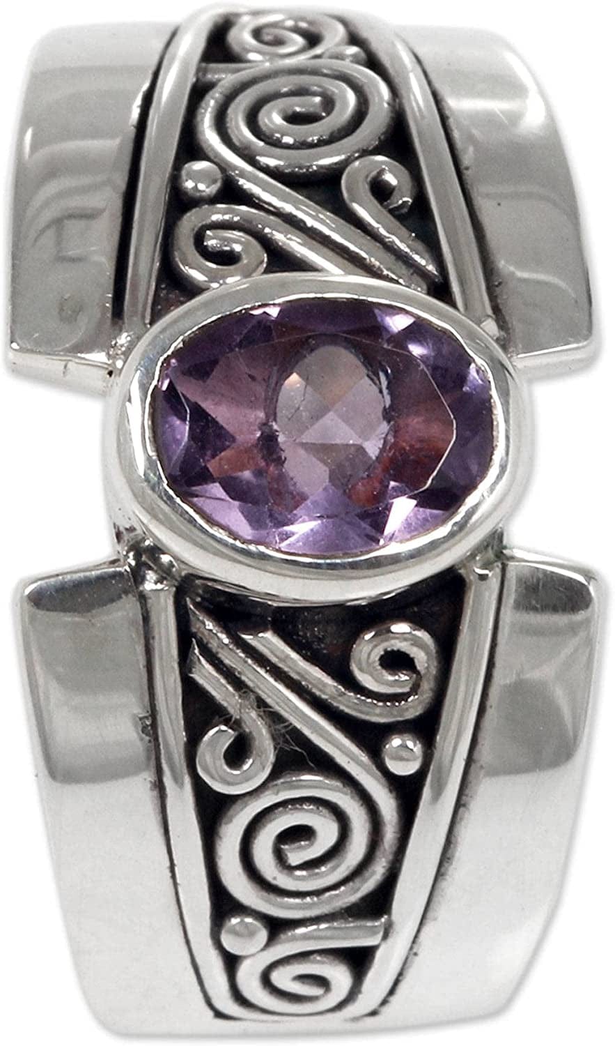 Amethyst .925 Sterling Silver Cocktail Ring, Purple Karma'