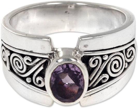 Amethyst .925 Sterling Silver Cocktail Ring, Purple Karma' 10