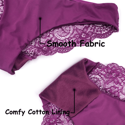 Amorfati Women¡¯S Bikini Panties Soft Lace Cheeky No Panty Line Bikini Underwear Seamless Briefs 6-Pack Apparel & Accessories > Clothing > Underwear & Socks > Underwear AMORFATI SERIES   