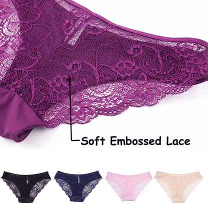 Amorfati Women¡¯S Bikini Panties Soft Lace Cheeky No Panty Line Bikini Underwear Seamless Briefs 6-Pack Apparel & Accessories > Clothing > Underwear & Socks > Underwear AMORFATI SERIES   
